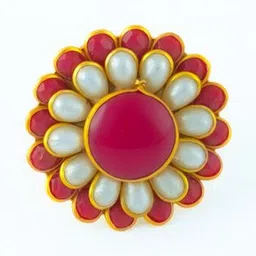 Richlook Gold-Plated Beaded Adjustable Finger Ring image 3