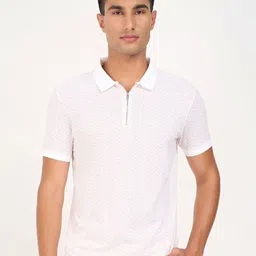 Peregrine by Pantaloons Men Cotton Printed Polo Collar Slim Fit T-shirt-image-59