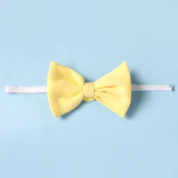 Kookie Kids Interlock Knit Full Sleeves Star Printed Romper With Bow Applique - Yellow image 3