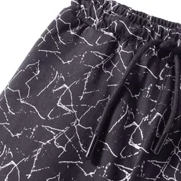 Evimo Single Jersey Knit Above Knee Length Shorts With Abstract Print - Charcoal Grey image 3