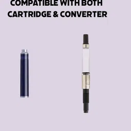 Scrikss Primeo Medium Nib Fountain Pen | 3 Cartridges Included | Stainless Steel Nib & ABS Body | Lilac | in Blister Pack image 3