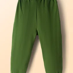 Babyhug Disney Terry Knit Track Pants with The Lion King Graphic Pack of 2 - White & Green image 3