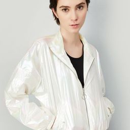max Women Striped Nylon Crop Sporty Jacket with Patchwork-picture-23