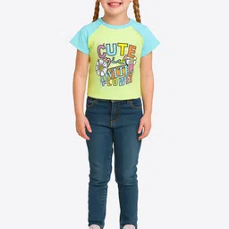 CUTECUMBER Girls Typography Printed Raglan Sleeves Cotton Top image 4