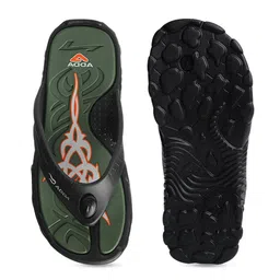 Adda Men Olive Green & White Solid Thong Flip-flops image 5
