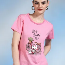 Moda Rapido Women Printed Bio Finish T-shirt-image-73