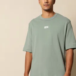 Mr Bowerbird Men Green Pure Cotton Philosophy Crew Neck Oversized Pure Cotton T-shirt-image-44