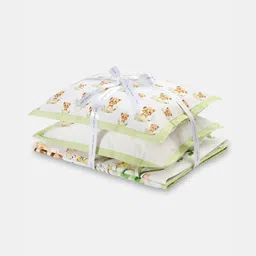 THE BABY TRUNK White & Green Cartoon Characters Egyptian Cotton 4 Piece Crib Superfine Bedding Set image 3