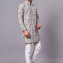DOM Men Printed Kurta image 4