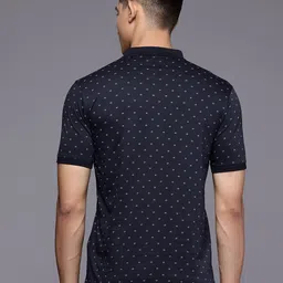 Louis Philippe Pure Cotton Micro Ditsy Printed Polo Collar Pocket T-shirt image 2