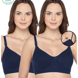 Inner Sense Organic Antimicrobial Soft Feeding Bra Pack Of 2 - Navy Blue-picture-19