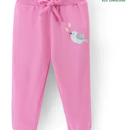 Babyoye 100% Cotton Knit Full Length Lounge Pant Bird Print - Pink-image-53