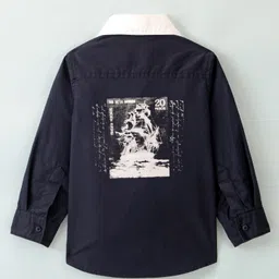 INFINITY Full Sleeves Back Ship Printed Shirt - Navy Blue-picture-33