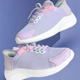 Hopits Solid Mesh Detailed Lace Up Shoes - Light Purple image 1