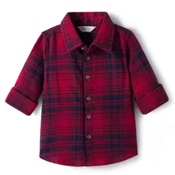 Bonfino 100% Cotton Woven Full Sleeves Checkered Shirt - Red-picture-24