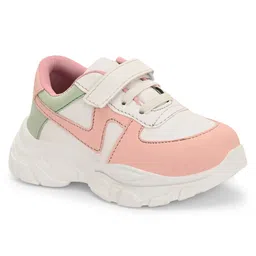 Stefens Colour Blocked Velcro Closure Sneakers - White & Pink-picture-30