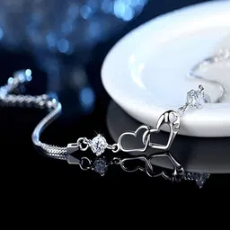 Designs & You Women American Diamond Silver-Plated Charm Bracelet-picture-30