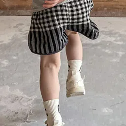 LULU & SKY Girls Checked Loose Fit High-Rise Technology Shorts image 5