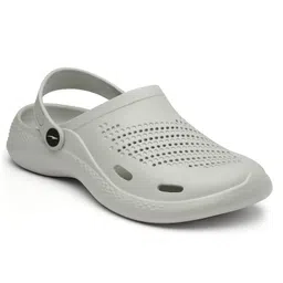 asian Solid With Back Strap Perforated Clogs - Light Grey image 4