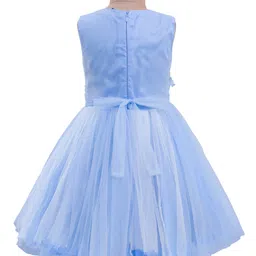 Pine Kids Woven Sleeveless Party Dress With Butterfly Applique & Sequin Detailing - Blue image 3
