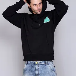 Antiloop Men Typography Printed Hooded Pullover Sweatshirt image 2