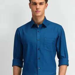 Arrow Men Manhattan Spread Collar Solid Cotton Slim Fit Formal Shirt-picture-24