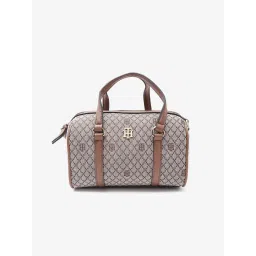 tommy hilfiger accessories Tommy Hilfiger Logo Brown Polyester Handbag With Detachable Strap image 1