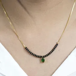 jueri Gold-Plated Artificial Stones and Beads Mangalsutra image 2