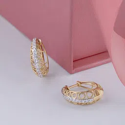 Mia by Tanishq 14KT Diamond Hoop Earrings-picture-18