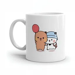 Mr UVD White & Brown Cartoon Characters Printed Ceramic Mug 350 ml image 4