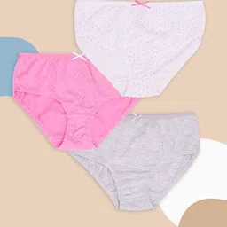 Pantaloons Junior Girls Pack Of 3 Printed Pure Cotton Basic Briefs-image-20