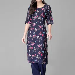 Ethnic basket Women Multicoloured Poly Crepe Kurta Sets-picture-28