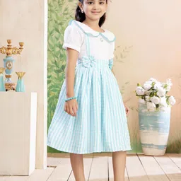 Aarika Striped Peter Pan Collar Fit & Flare Midi Dress image 5