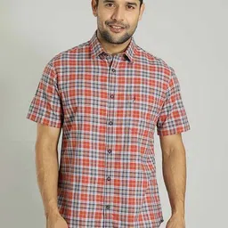 Indian Terrain Men Tartan Checks Cotton Slim Fit Casual Shirt image 2
