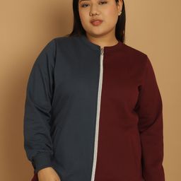 theRebelinme Women Colourblocked Fleece Open Front Jacket-picture-23
