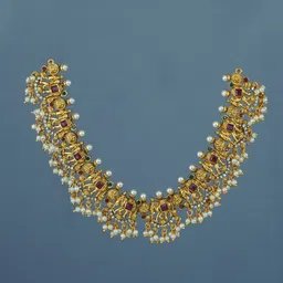 Diksha collection Gold-Plated Kundan-Studded & Beaded Jewellery Set image 2