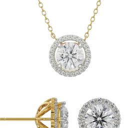 Emori 14KT Gold Diamond-Studded Necklace & Earring-picture-46