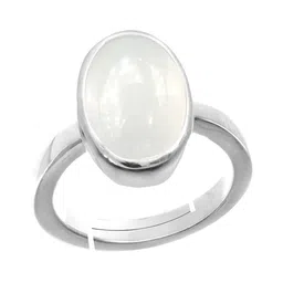RRVGEM 10.25 Ratti Silver Plated Unheated Untreated Moon Stone Finger Ring-picture-16