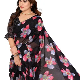 Moda Rapido Floral Printed Saree with Blouse Piece image 5
