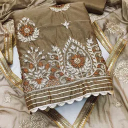 Ishin Embroidered Unstitched Dress Material image 1