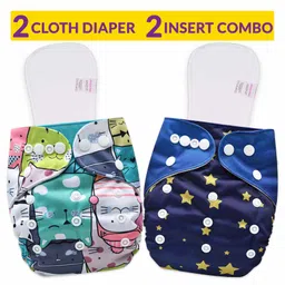 Bembika Cloth Diapers with Inserts Set of 2 - Multicolor-picture-23