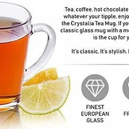 hemtik Crystal Clear Plane Glass Coffees with Solid Handle for Hot Beverages Glass Coffee Mug image 3