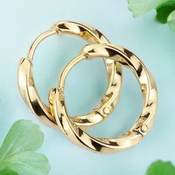 SHREE KRISHNA SHOPPING Unisex Gold-Plated Brass Earrings image 1