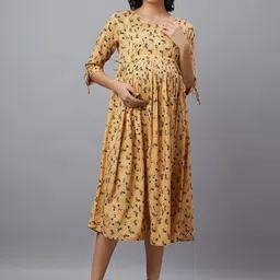 Mammas Maternity Floral Print A-Line Midi Dress-picture-36