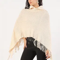 SHOWOFFFF Women Poncho with Fringed Detail image 3