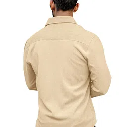 KHUSHI CREATION Textured Original Spread Collar Slim Fit Casual Shirt image 3