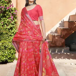 Anouk Floral Woven Design Embellished Kota Silk Saree image 2