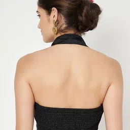 studio rasa Sheen Styled Back Crop Top image 5