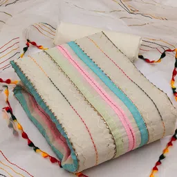 SAINOOR Striped Embroidered Unstitched Dress Material-picture-57