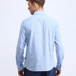 flying machine Men Slim Fit Solid Button Down Collar Casual Shirt image 3